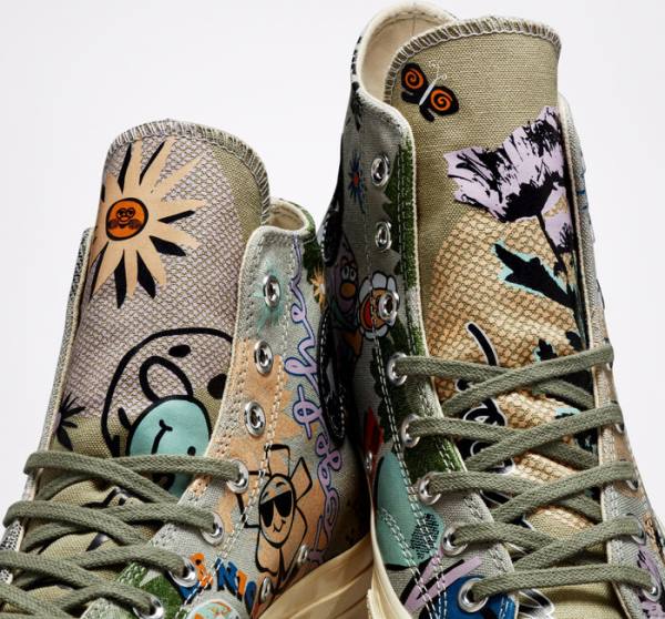 Floral high outlet top shoes