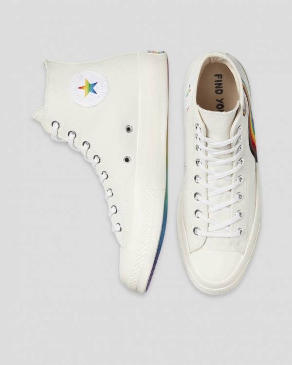 Converse High Tops Shoes Store Near Me - Chuck 70 Pride Womens Beige