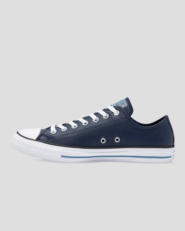 Blue leather outlet chucks